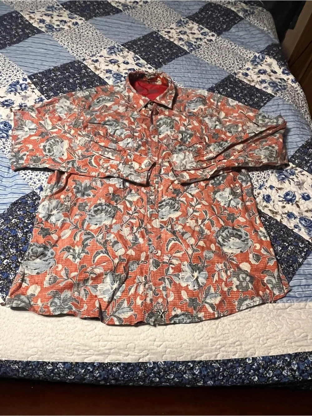 Wrangler 20X Men’s XL Floral Long Sleeve Button Snap Shirt